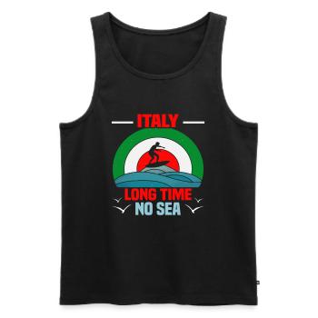 Italie vacances à la plage au bord de la mer Design beach motif - Débardeur bio Premium Homme - noir - Devant - Michal (187cm)