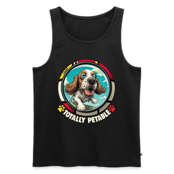 Dog Cartoon Cocker Spaniel pour les amoureux des chiens - Débardeur bio Premium Homme - noir - Devant - Michal (187cm)
