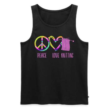 Tricoter Cravate Tie Dye Peace - Débardeur bio Premium Homme - noir - Devant - Michal (187cm)