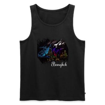 Bangkok Thaïlande Voyage thaïlandais Bangkok tenue. - Débardeur bio Premium Homme - noir - Devant - Michal (187cm)