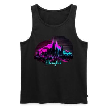 Bangkok Thaïlande Thaïlande Voyage Bangkok Tenue. - Débardeur bio Premium Homme - noir - Devant - AI Model Male 178 light (178cm)