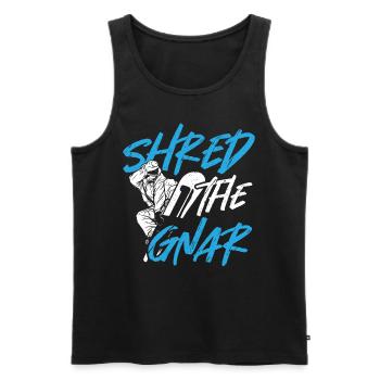 Shred The Gnar Snowboarding Snowboarder - Débardeur bio Premium Homme - noir - Devant - AI Model Male 178 light (178cm)