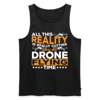 La réalité réduit le temps de vol de mon drone - Débardeur bio Premium Homme - noir - Devant - AI Model Male 178 light (178cm)