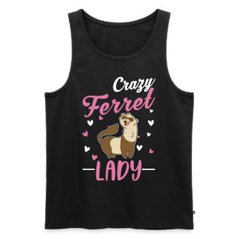 Crazy Ferret lady Frettchen - Men's Premium Organic Tank Top - black - Front - AI Model Male 178 light (178cm)