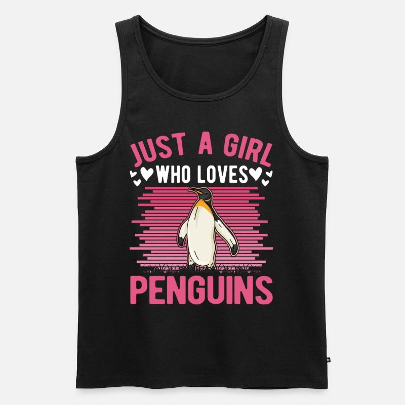 Pinguin Mädchen Penguin - Männer Premium Bio Tank Top - Schwarz