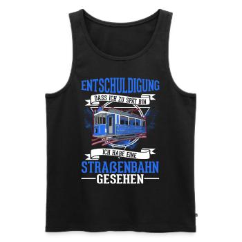 Straßenbahn Geschenk Straßenbahnfahrer Tram S-Bahn - Männer Premium Bio Tank Top - Schwarz - Vorne - AI Model Male 178 light (178cm)