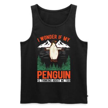 Pinguin Penguin Kaiserpinguin Gelbaugenpinguin - Männer Premium Bio Tank Top - Schwarz - Vorne - AI Model Male 178 light (178cm)