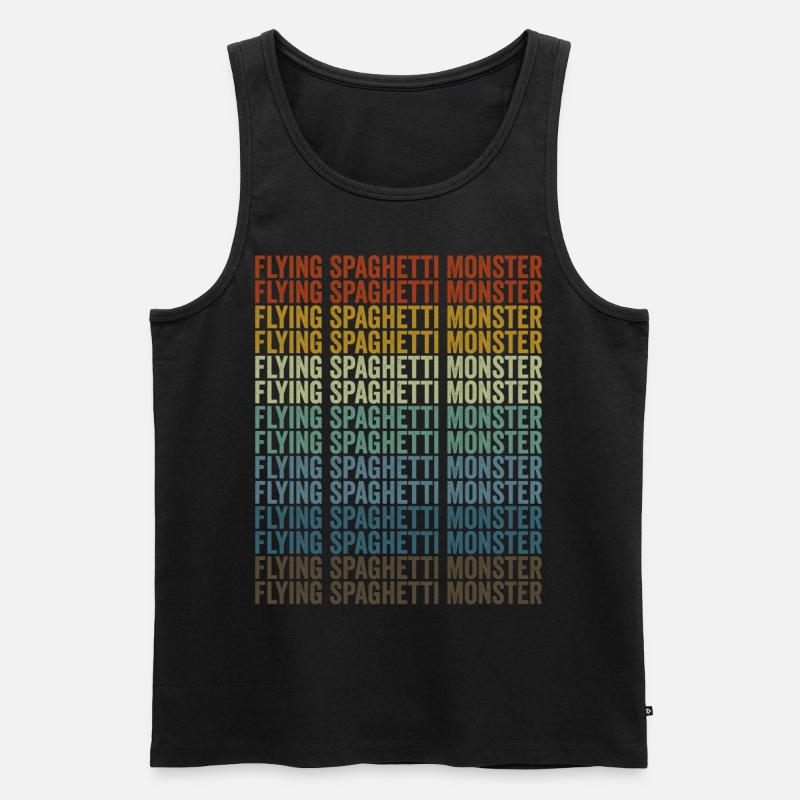 Fliegendes Spaghettimonster Fliegendes Spaghettimo - Männer Premium Bio Tank Top - Schwarz