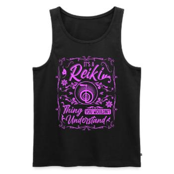 Reiki Practitioners & Reiki Master - Men's Premium Organic Tank Top - black - Front - AI Model Male 178 light (178cm)