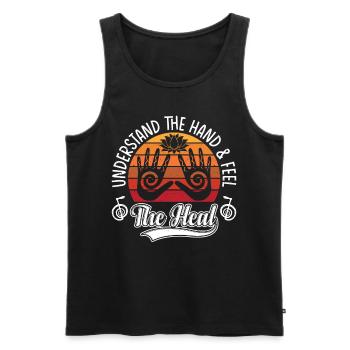 Reiki Practitioners & Reiki Master - Men's Premium Organic Tank Top - black - Front - AI Model Male 178 light (178cm)