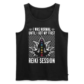 Reiki Practitioners & Reiki Master - Men's Premium Organic Tank Top - black - Front - AI Model Male 178 light (178cm)