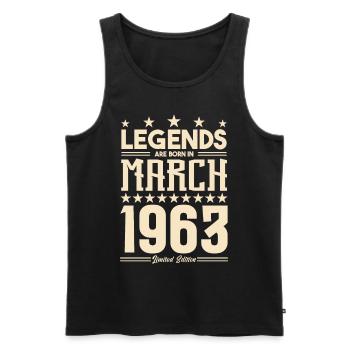 Gift Legend March 1963. gift March 1963. March. - Men's Premium Organic Tank Top - black - Front - Michal (187cm)