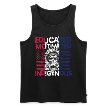 Educated Motivated Indigenous für Ureinwohner - Männer Premium Bio Tank Top - Schwarz - Vorne - Michal (187cm)