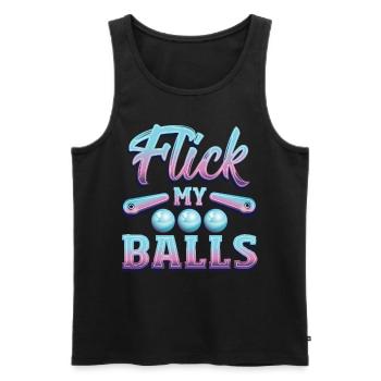 Flick My Balls Pinball Arcade Machine - Men's Premium Organic Tank Top - black - Front - Michal (187cm)