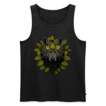 Wölfe Silhouette Naturschutz Tierschutz Wolf - Männer Premium Bio Tank Top - Schwarz - Vorne - Michal (187cm)