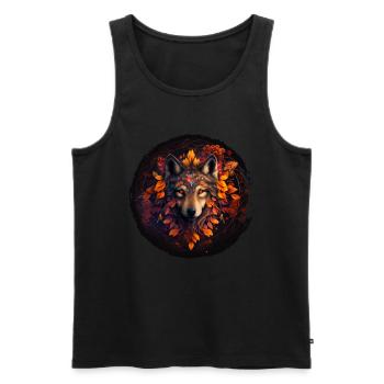 Wölfe Silhouette Naturschutz Tierschutz Wolf - Männer Premium Bio Tank Top - Schwarz - Vorne - AI Model Male 178 light (178cm)
