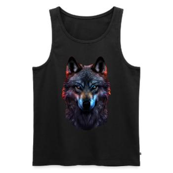 Wölfe Silhouette Naturschutz Tierschutz Wolf - Männer Premium Bio Tank Top - Schwarz - Vorne - Michal (187cm)