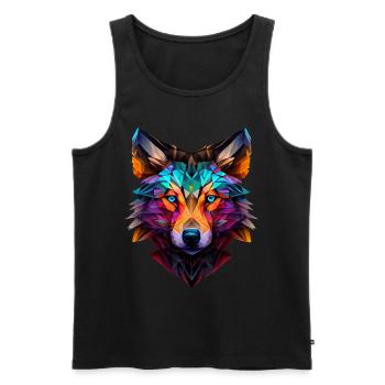 Wölfe Silhouette Naturschutz Tierschutz Wolf - Männer Premium Bio Tank Top - Schwarz - Vorne - Michal (187cm)