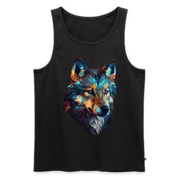 Wölfe Silhouette Naturschutz Tierschutz Wolf - Männer Premium Bio Tank Top - Schwarz - Vorne - AI Model Male 178 light (178cm)