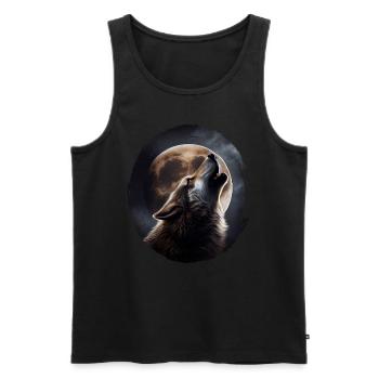Wölfe Silhouette Naturschutz Tierschutz Wolf - Männer Premium Bio Tank Top - Schwarz - Vorne - Michal (187cm)
