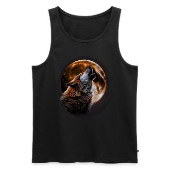 Loups Silhouette Conservation de la nature Bien-être animal Loup - Débardeur bio Premium Homme - noir - Devant - Michal (187cm)