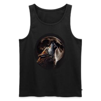 Wölfe Silhouette Naturschutz Tierschutz Wolf - Männer Premium Bio Tank Top - Schwarz - Vorne - AI Model Male 178 light (178cm)