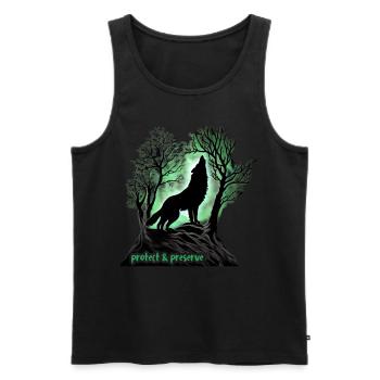 Loups Silhouette Conservation de la nature Bien-être animal Loup - Débardeur bio Premium Homme - noir - Devant - Michal (187cm)