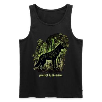 Wölfe Silhouette Naturschutz Tierschutz Wolf - Männer Premium Bio Tank Top - Schwarz - Vorne - Michal (187cm)