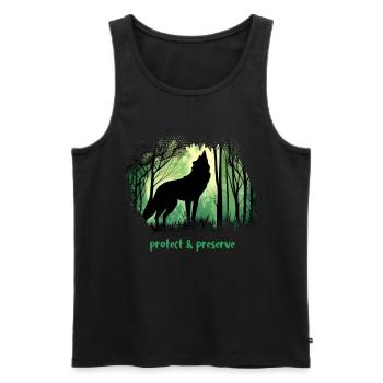 Wölfe Silhouette Naturschutz Tierschutz Wolf - Männer Premium Bio Tank Top - Schwarz - Vorne - Michal (187cm)