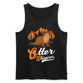 Otter Flüsterer Fischotter Geschenk Seeotter - Männer Premium Bio Tank Top - Schwarz - Vorne - Michal (187cm)