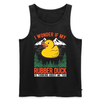 Rubber Duck Gift Squeaky Duck Bathing Duck - Débardeur bio Premium Homme - noir - Devant - Michal (187cm)