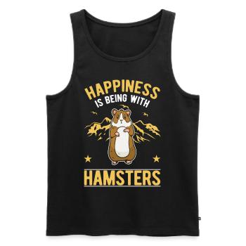 Hamster Glück Hamsterrad Goldhamster - Männer Premium Bio Tank Top - Schwarz - Vorne - AI Model Male 178 light (178cm)
