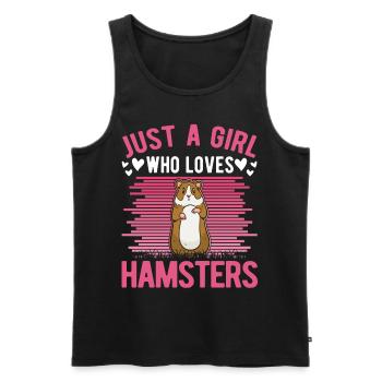 Hamster Fille Golden Hamster Nain Hamster - Débardeur bio Premium Homme - noir - Devant - Michal (187cm)
