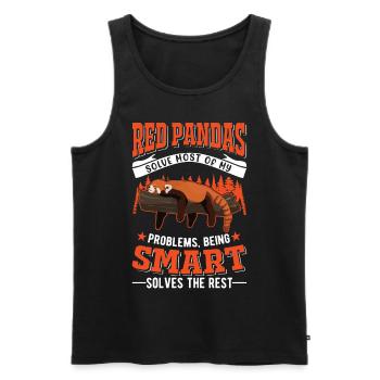 Red Panda Gift Cat Bear - Men's Premium Organic Tank Top - black - Front - AI Model Male 178 light (178cm)