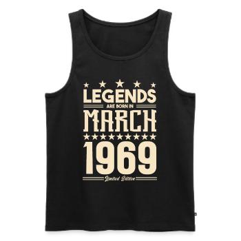 Gift Legend März 1969. Geschenk März 1969. März. - Männer Premium Bio Tank Top - Schwarz - Vorne - Michal (187cm)