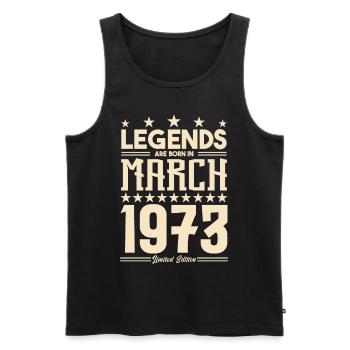 Gift Legend März 1973. Geschenk März 1973. März. - Männer Premium Bio Tank Top - Schwarz - Vorne - Michal (187cm)