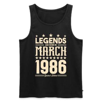 Gift Legend März 1986. Geschenk März 1986. März. - Männer Premium Bio Tank Top - Schwarz - Vorne - Michal (187cm)