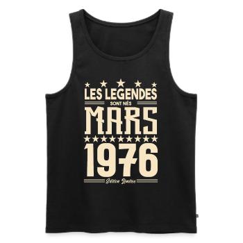 cadeau d'anniversaire mars 1976. cadeau Mars 1976. - Débardeur bio Premium Homme - noir - Devant - Michal (187cm)