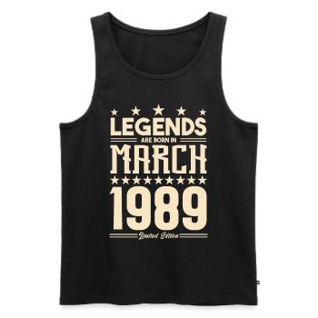 Gift Legend March 1989. gift March 1989. March. - Men's Premium Organic Tank Top - black - Front - Michal (187cm)