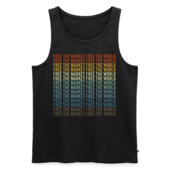 Freiheit des Marktes Freiheit der Welt Bitcoin - Männer Premium Bio Tank Top - Schwarz - Vorne - Michal (187cm)