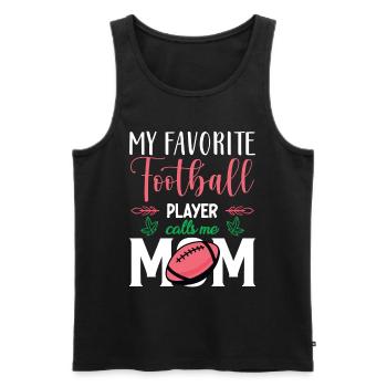 Footballeur Mère Maman Footballeur préféré - Débardeur bio Premium Homme - noir - Devant - Michal (187cm)