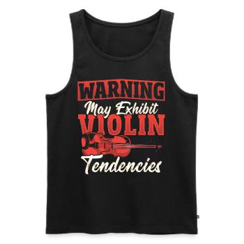 Warning May Exhibit Violin Tendencies Violinist - Men's Premium Organic Tank Top - black - Front - Michal (187cm)
