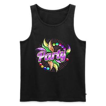 Party, Beads And Feathers For Mardi Gras - Männer Premium Bio Tank Top - Schwarz - Vorne - AI Model Male 178 light (178cm)