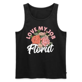 Love My Job Fleuriste Jardinier Fleuriste Floral - Débardeur bio Premium Homme - noir - Devant - Michal (187cm)