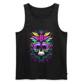 Rocking Skull Death Mask With Ornaments For Mardi - Men's Premium Organic Tank Top - black - Front - Michal (187cm)