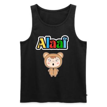 Cute carnival animal, Kölle Alaaf, party bear - Men's Premium Organic Tank Top - black - Front - Michal (187cm)