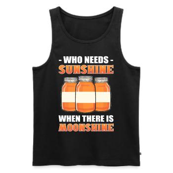 Who Needs Sunshine When There Is Moonshine - Men's Premium Organic Tank Top - black - Front - AI Model Male 178 light (178cm)