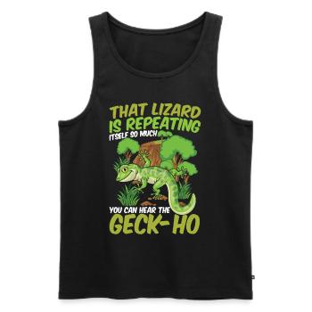 Lizard Is Repeating Itself So Much You Can Hear - Männer Premium Bio Tank Top - Schwarz - Vorne - AI Model Male 178 light (178cm)