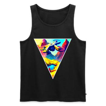 Drone Pilot fly - Men's Premium Organic Tank Top - black - Front - AI Model Male 178 light (178cm)