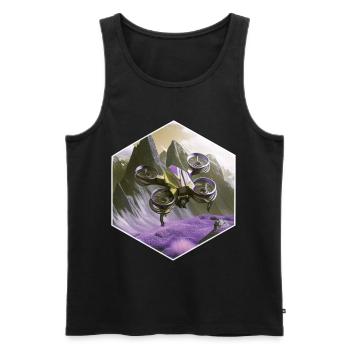 Dronenpilot Quadrocopter fliegen - Männer Premium Bio Tank Top - Schwarz - Vorne - Michal (187cm)